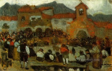 Encierro de toros 3 1901 Pablo Picasso Pinturas al óleo
